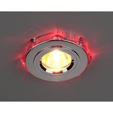 Точечный светильник с красной светодиодной подсветкой Elektrostandard 2020/2 SL/LED/RD (хром / красный)